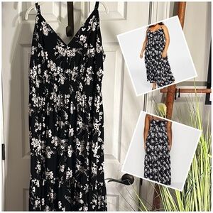 👗 MICHAEL Michael Kors Botanical Empire Maxi Dress 👗 Size 2X in Black & White